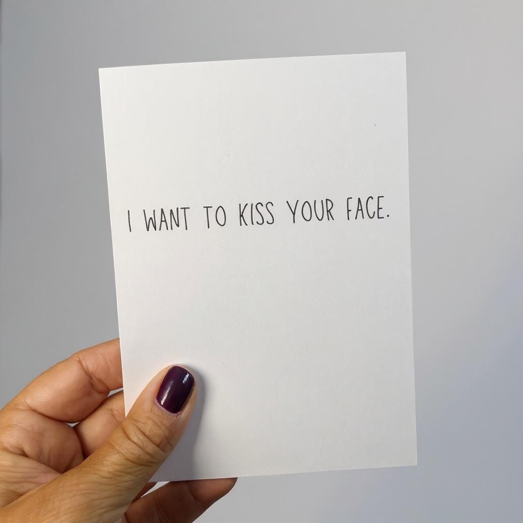 I Want To Kiss Your Face. - Funny Anniversary Card-zoom-5