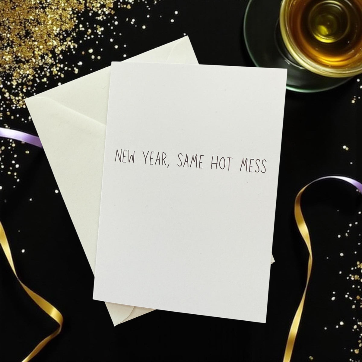 New Year, Same Hot Mess - Funny Holiday Card-zoom-2