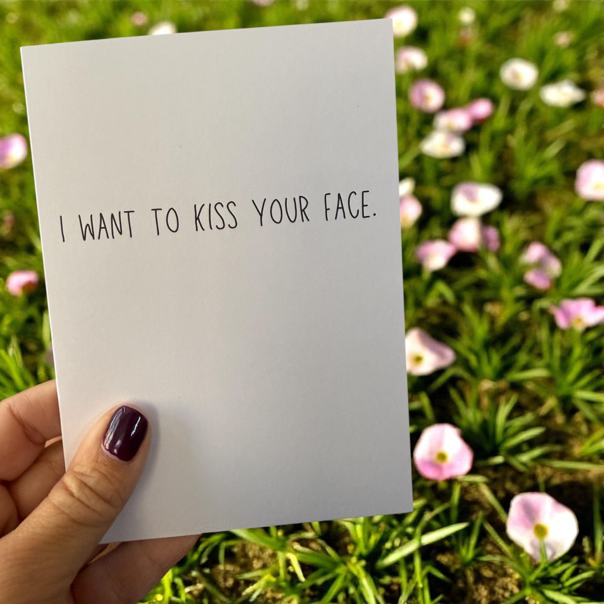 I Want To Kiss Your Face. - Funny Anniversary Card-zoom-2