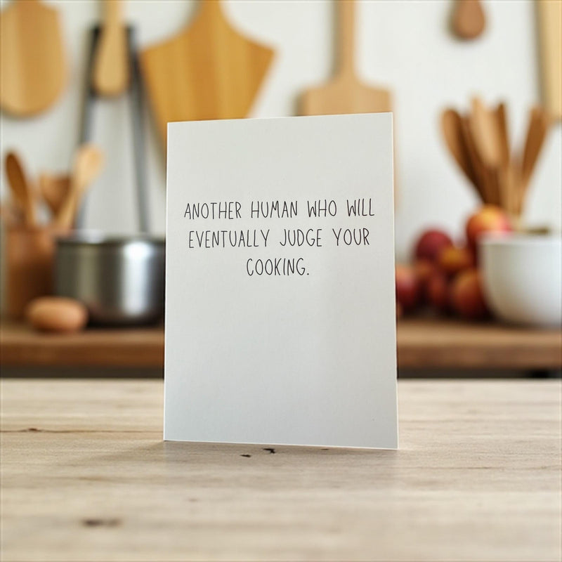 Another Human Who Will Eventually Judge Your Cooking. - Funny Baby Card-zoom-