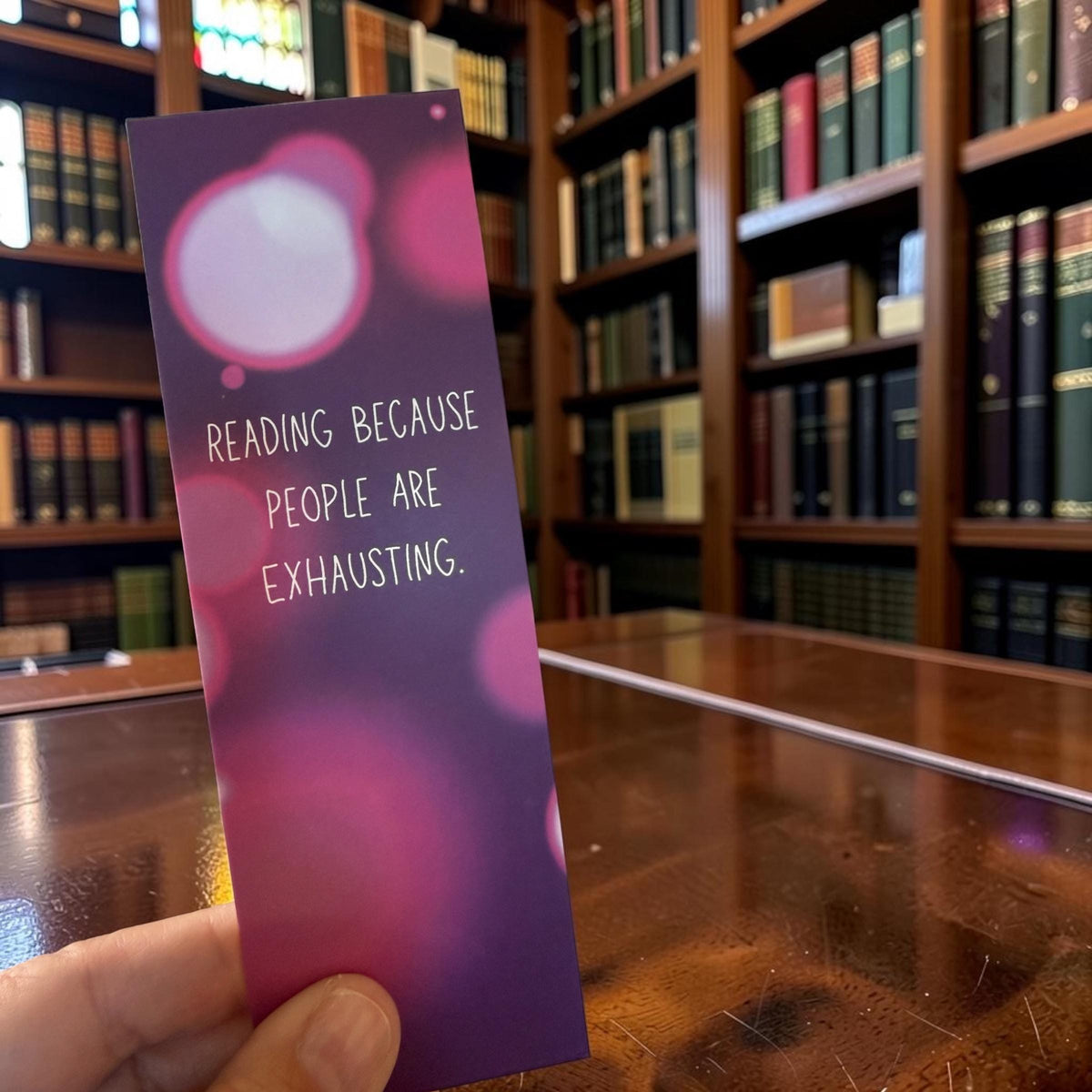 Reading Because People Are Exhausting - Funny Bookmark for Book Lovers | Snarky Reading Bookmark-zoom-3