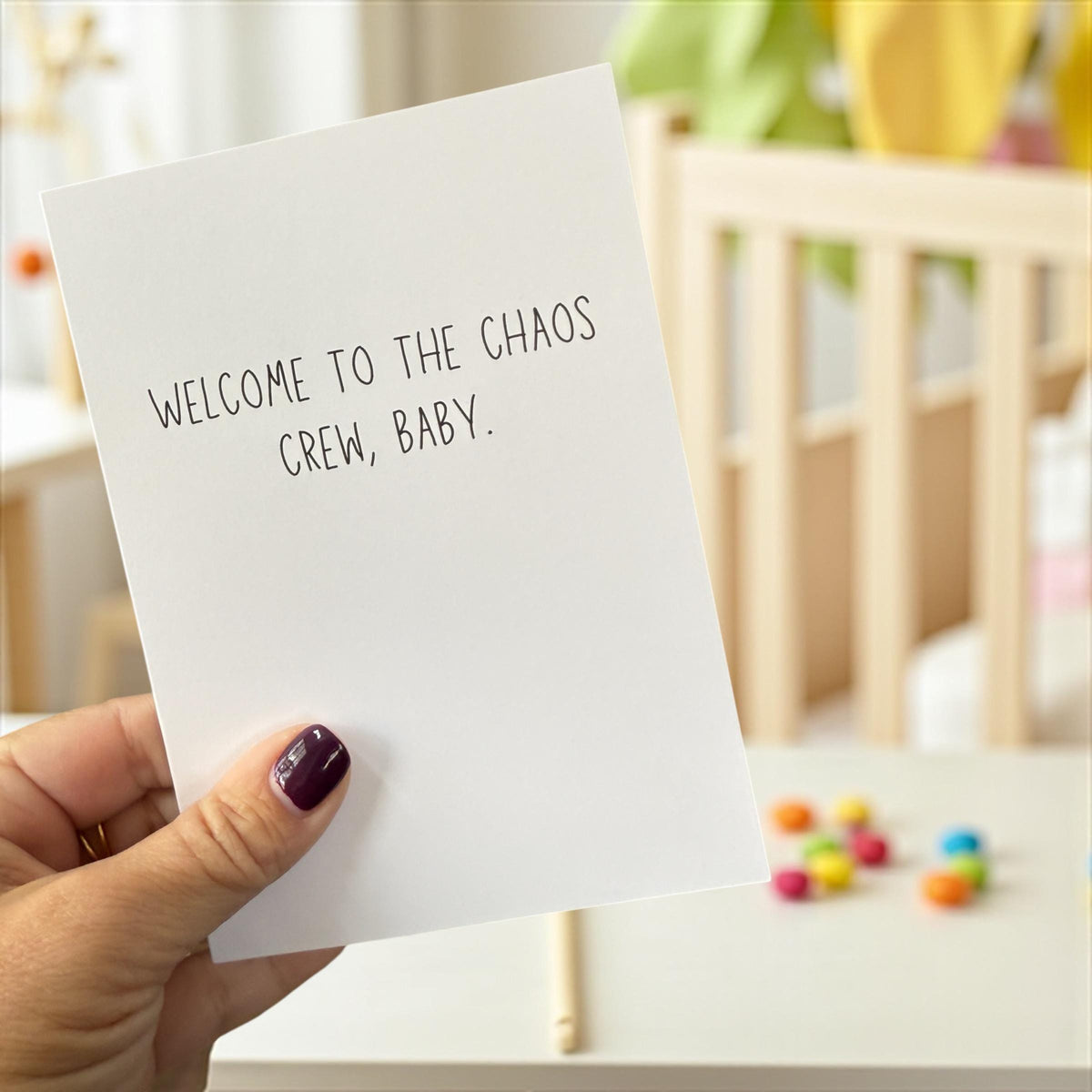 Welcome To The Chaos Crew, Baby - New Baby Card-zoom-5
