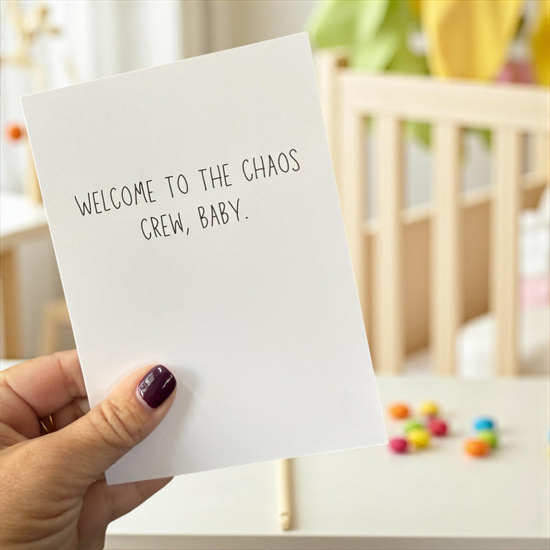 Welcome To The Chaos Crew, Baby - New Baby Card-zoom-