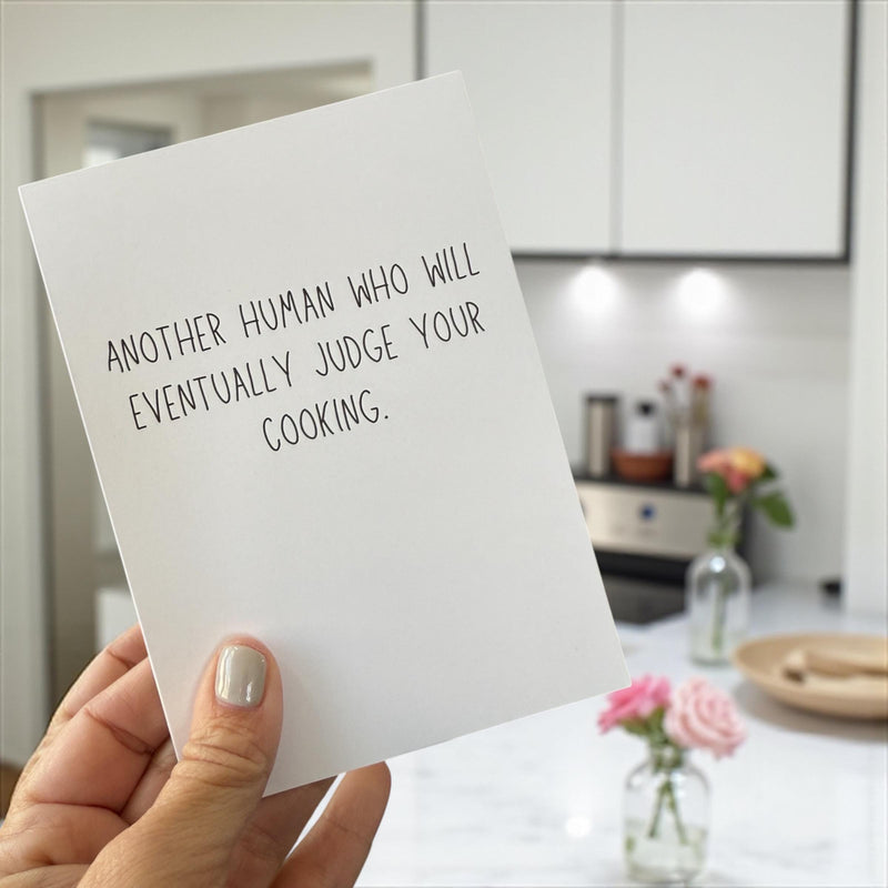 Another Human Who Will Eventually Judge Your Cooking. - Funny Baby Card-zoom-