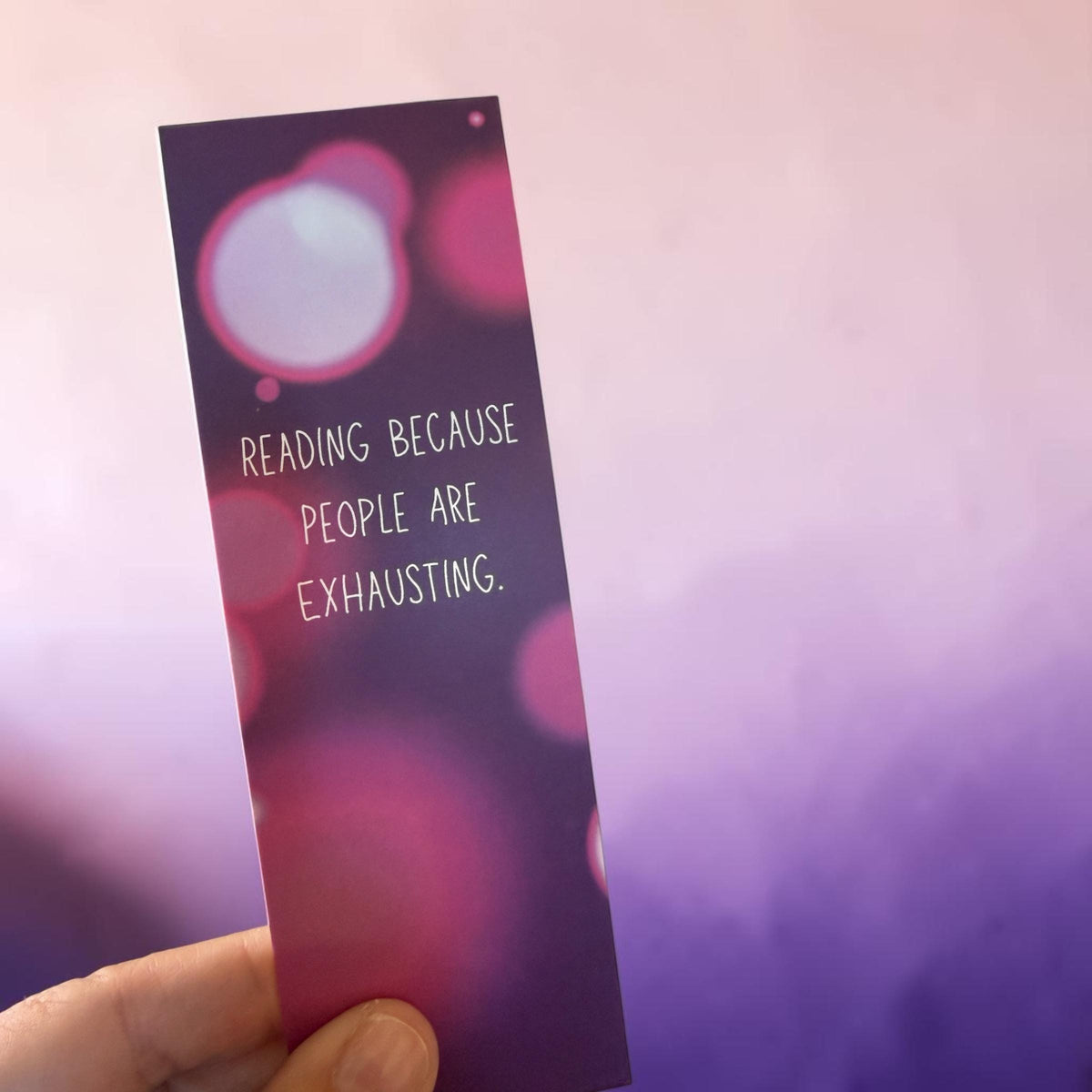 Reading Because People Are Exhausting - Funny Bookmark for Book Lovers | Snarky Reading Bookmark-zoom-1