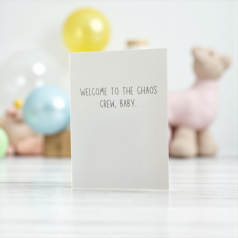 Welcome To The Chaos Crew, Baby - New Baby Card-zoom-