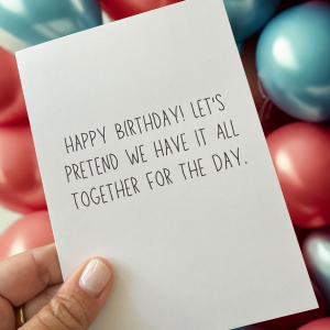 Happy Birthday! Let's Pretend We Have It All Together For They Day - Funny Card